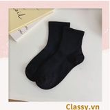  Tất cổ cao, vớ cổ cao màu trơn, có bo chun phần cổ, siêu êm chân G1471 