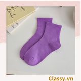  Tất cổ cao, vớ cổ cao màu trơn, có bo chun phần cổ, siêu êm chân G1471 