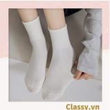  Tất cổ cao, vớ cổ cao màu trơn, có bo chun phần cổ, siêu êm chân G1471 