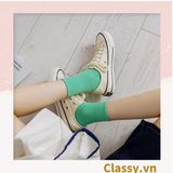  Tất cổ cao, vớ cổ cao màu trơn, có bo chun phần cổ, siêu êm chân G1471 