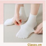  Tất cổ cao, vớ cổ cao màu trơn, có bo chun phần cổ, siêu êm chân G1471 