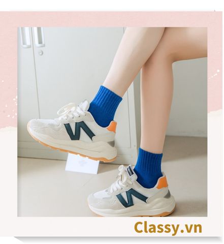  Tất cổ cao, vớ cổ cao màu trơn, có bo chun phần cổ, siêu êm chân G1471 