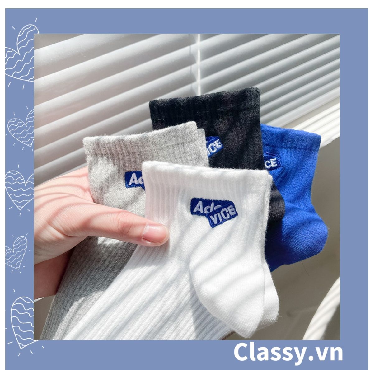  Classy Tất cổ cao, vớ cổ cao màu trơn, chất cotton dày dặn siêu ấm G1472 