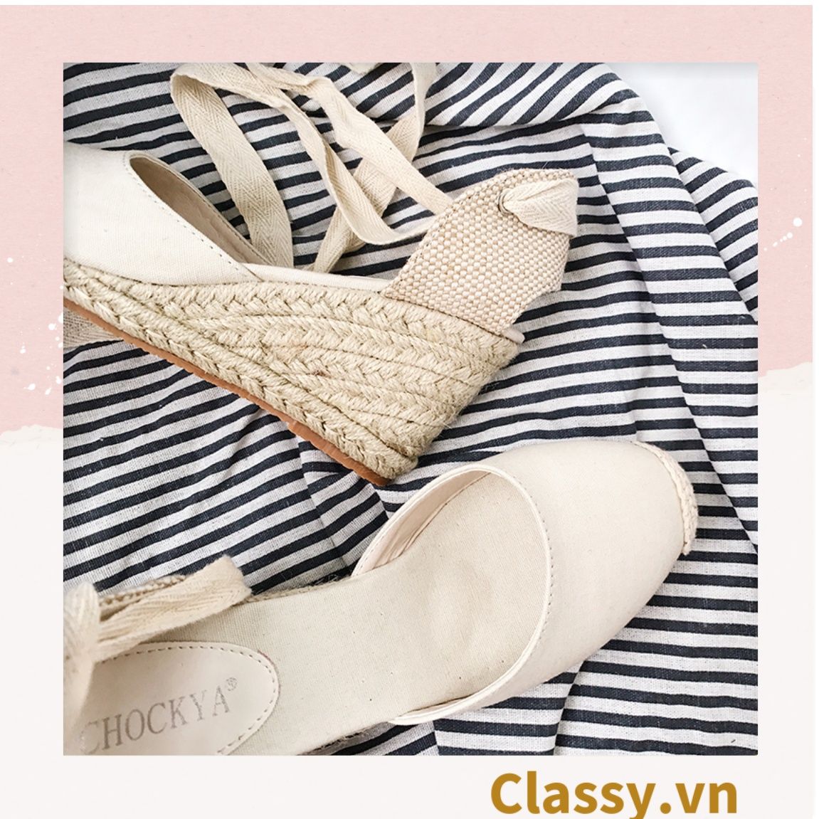  GIÀY CÓI ĐẾ XUỒNG QUAI GIÀY CỘT NƠ [G421] 