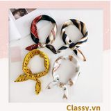  Khăn lụa vuông đi kèm túi cói 50X55cm turban bandana thời trang hàn quốc nhiều kiểu đẹp; phong cách vintage P420 