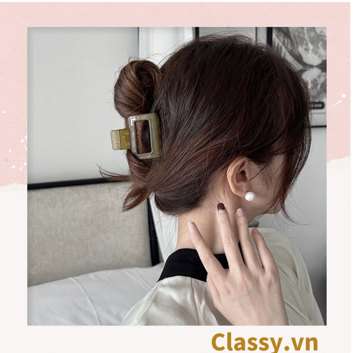  Kẹp tóc càng cua Hàn Quốc trong suốt nhiều màu phong cách trẻ trung hiện đại PK1003 