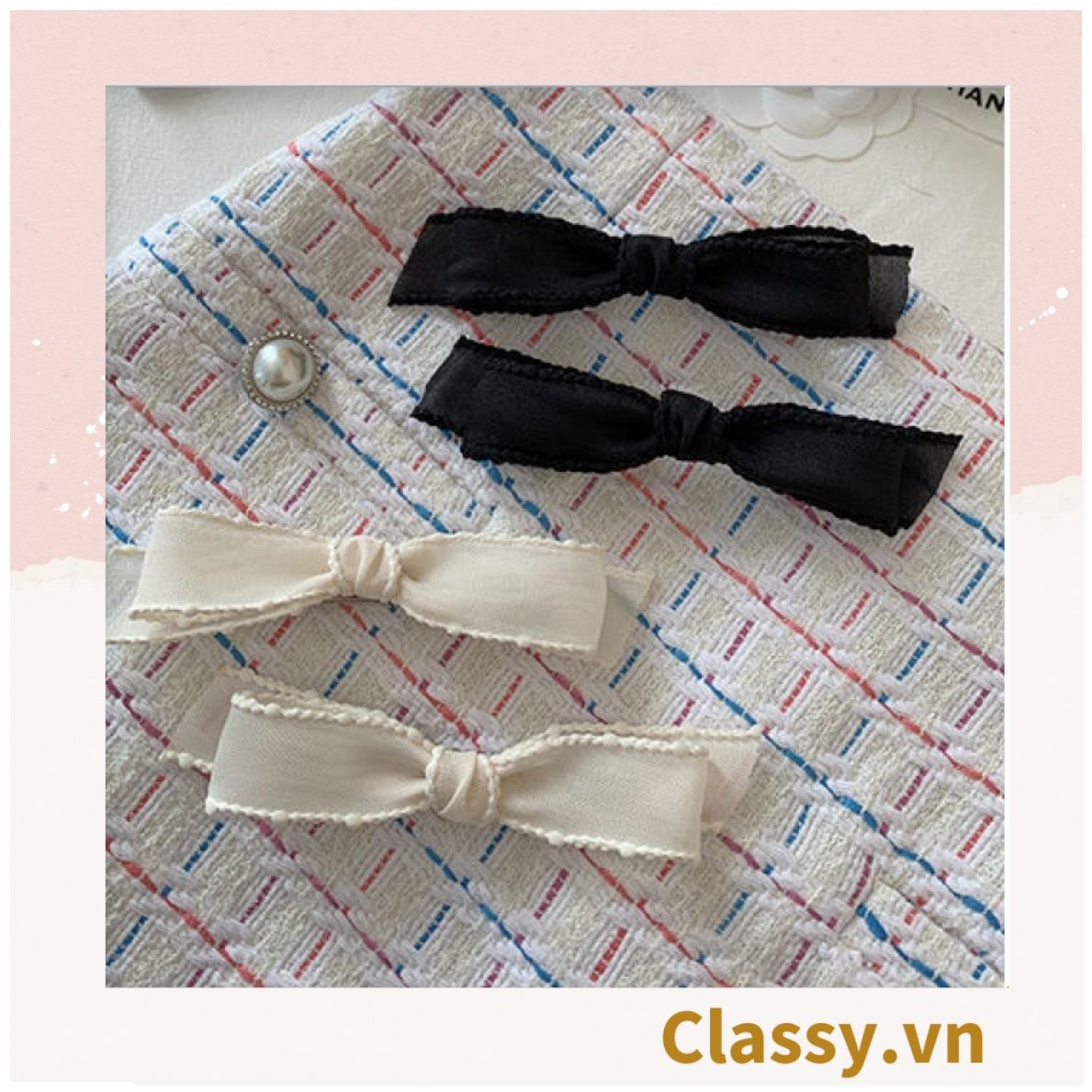  [GIAO HÀNG 7-25 NGÀY] Kẹp tóc nơ nhiều màu phong cách hàn quốc dễ thương PK1017, có thể kẹp mái, kẹp tóc nửa đầu 