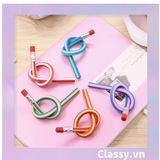  Gói 5 chiếc Bút chì mềm 30cm PVC sọc màu bút chì HB dẻo có thể gấp tròn lại được sáng tạo PK1820 