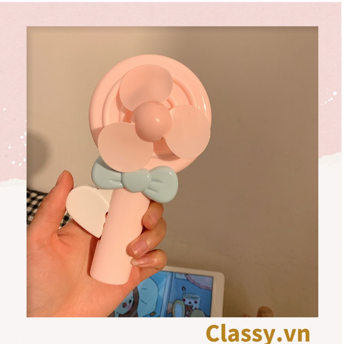  [GIAO HÀNG 7-25 NGÀY]  Quạt mini bấm tay nhiều màu nổi bật, nhỏ gọn dễ mang theo, thích hợp làm quà tặng PK1142 