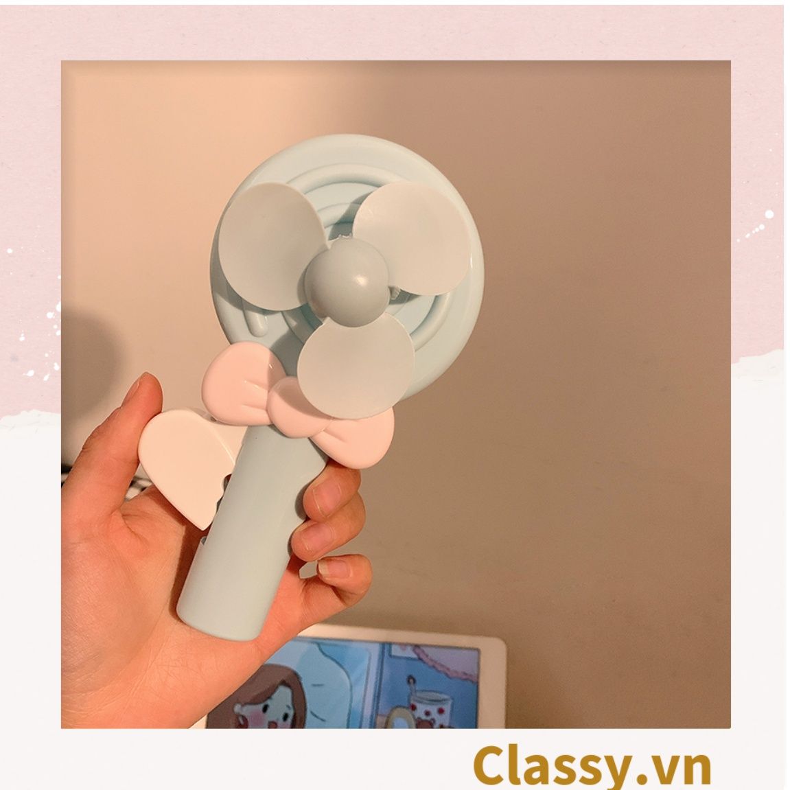  [GIAO HÀNG 7-25 NGÀY]  Quạt mini bấm tay nhiều màu nổi bật, nhỏ gọn dễ mang theo, thích hợp làm quà tặng PK1142 