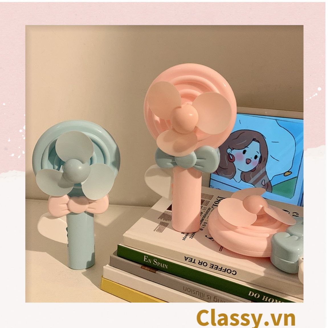  [GIAO HÀNG 7-25 NGÀY]  Quạt mini bấm tay nhiều màu nổi bật, nhỏ gọn dễ mang theo, thích hợp làm quà tặng PK1142 