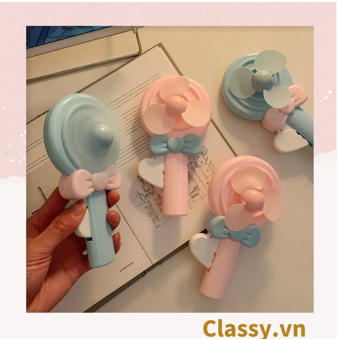  [GIAO HÀNG 7-25 NGÀY]  Quạt mini bấm tay nhiều màu nổi bật, nhỏ gọn dễ mang theo, thích hợp làm quà tặng PK1142 