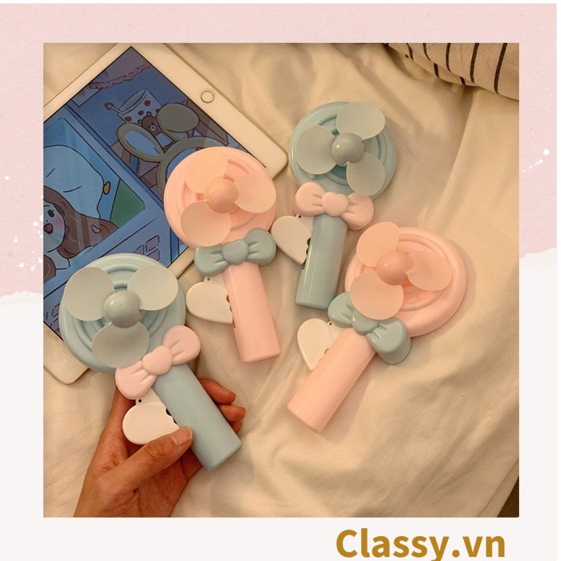  [GIAO HÀNG 7-25 NGÀY]  Quạt mini bấm tay nhiều màu nổi bật, nhỏ gọn dễ mang theo, thích hợp làm quà tặng PK1142 