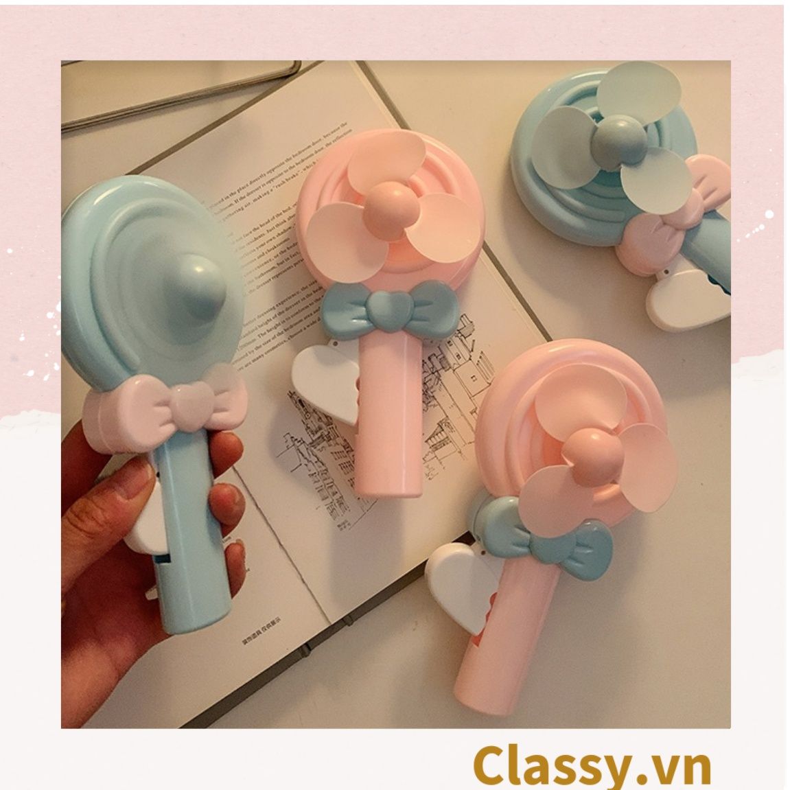  [GIAO HÀNG 7-25 NGÀY]  Quạt mini bấm tay nhiều màu nổi bật, nhỏ gọn dễ mang theo, thích hợp làm quà tặng PK1142 