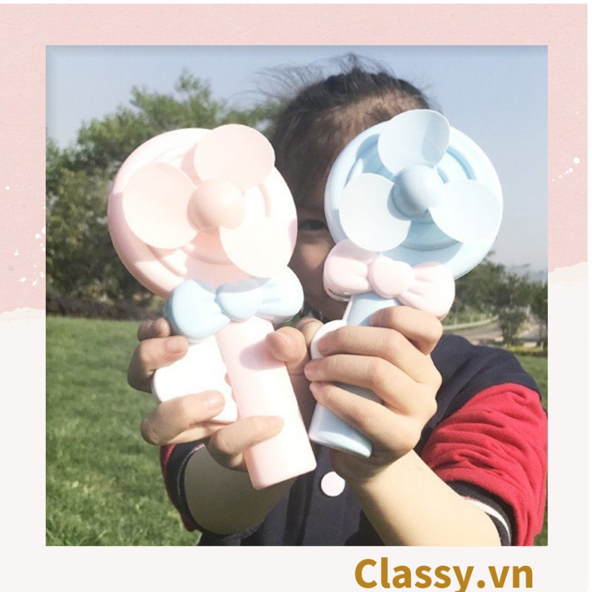  [GIAO HÀNG 7-25 NGÀY]  Quạt mini bấm tay nhiều màu nổi bật, nhỏ gọn dễ mang theo, thích hợp làm quà tặng PK1142 