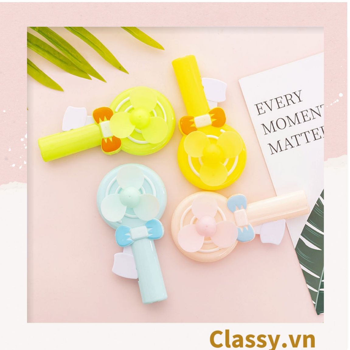  [GIAO HÀNG 7-25 NGÀY]  Quạt mini bấm tay nhiều màu nổi bật, nhỏ gọn dễ mang theo, thích hợp làm quà tặng PK1142 