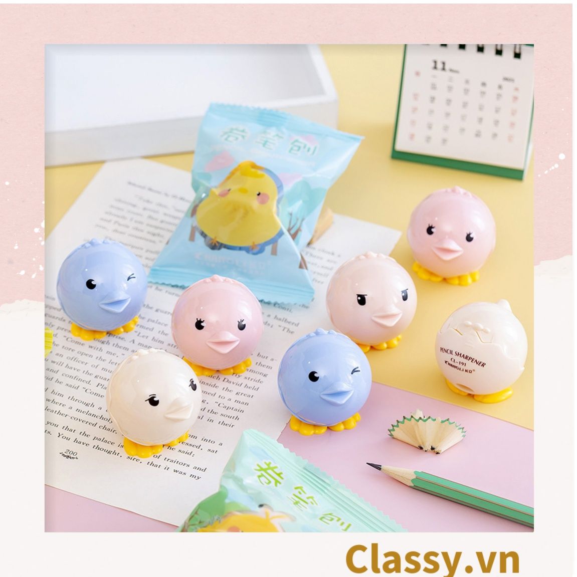  [GIAO HÀNG 7-25 NGÀY] Gọt chì mini hình con chim tròn nhiều màu PK1145 