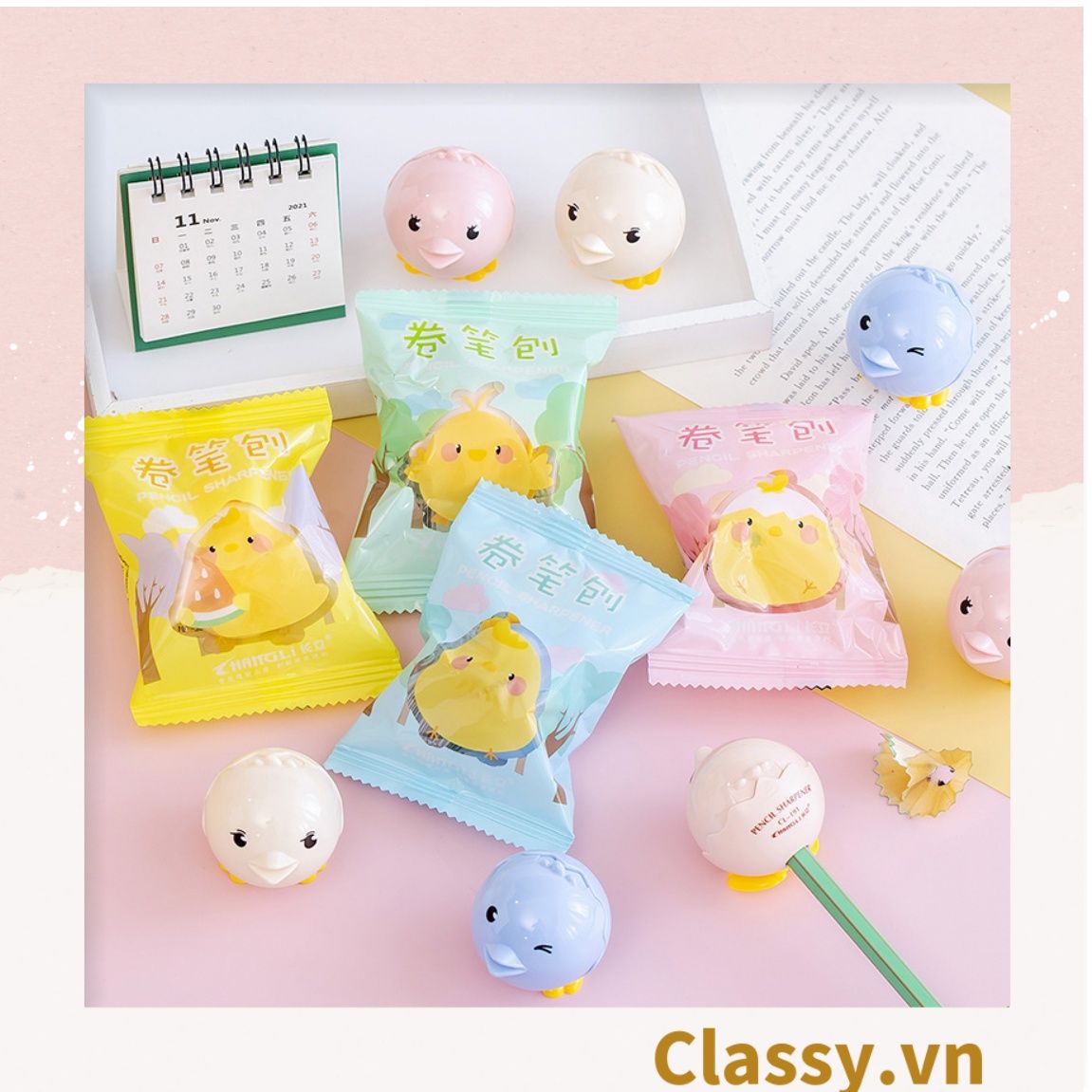  [GIAO HÀNG 7-25 NGÀY] Gọt chì mini hình con chim tròn nhiều màu PK1145 