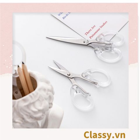  [GIAO HÀNG 7-25 NGÀY] COMBO 50 Kéo cắt giấy cầm tay trong suốt nhiều kích cỡ, phù hợp cho học sinh, sinh viên, dân văn phòng PK1174 