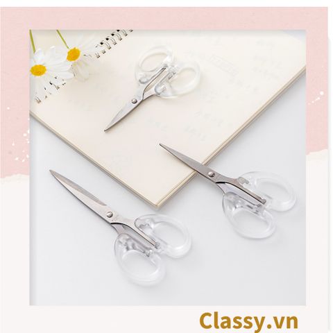  [GIAO HÀNG 7-25 NGÀY] COMBO 50 Kéo cắt giấy cầm tay trong suốt nhiều kích cỡ, phù hợp cho học sinh, sinh viên, dân văn phòng PK1174 