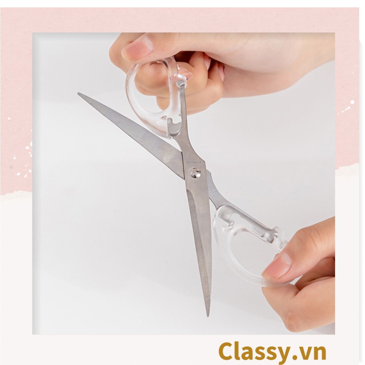  [GIAO HÀNG 7-25 NGÀY] Kéo cắt giấy cầm tay trong suốt nhiều kích cỡ, phù hợp cho học sinh, sinh viên, dân văn phòng PK1174 