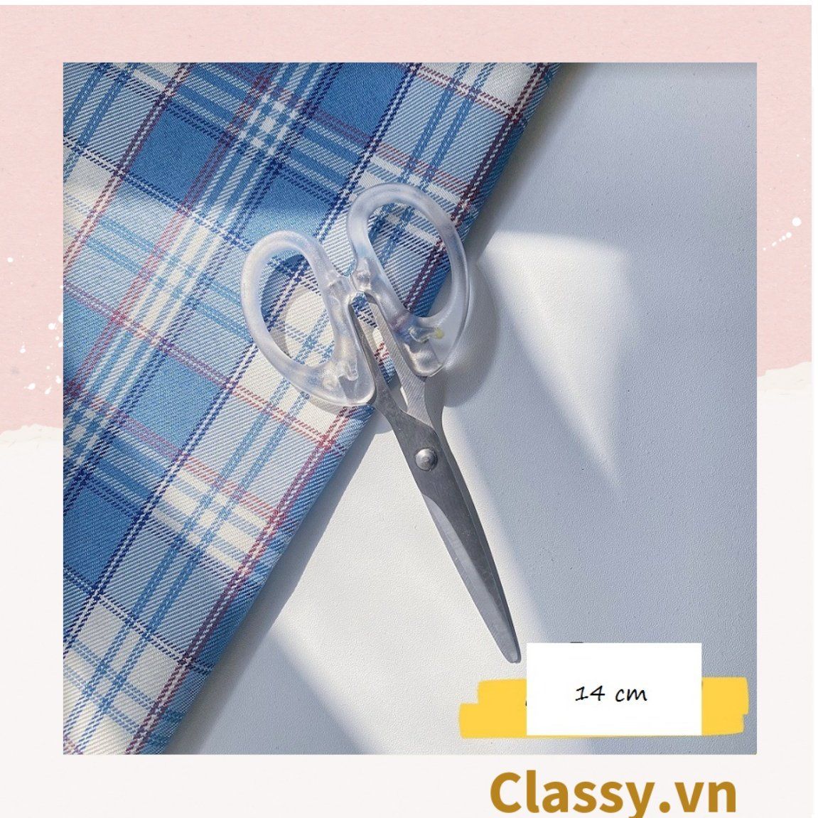  [GIAO HÀNG 7-25 NGÀY] Kéo cắt giấy cầm tay trong suốt nhiều kích cỡ, phù hợp cho học sinh, sinh viên, dân văn phòng PK1174 