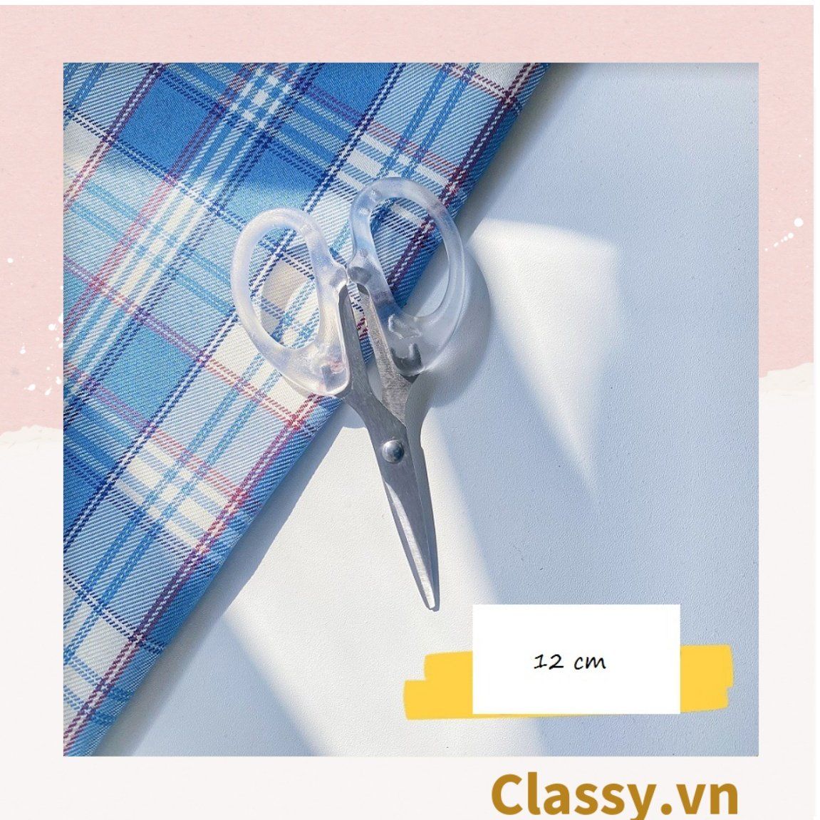  [GIAO HÀNG 7-25 NGÀY] Kéo cắt giấy cầm tay trong suốt nhiều kích cỡ, phù hợp cho học sinh, sinh viên, dân văn phòng PK1174 