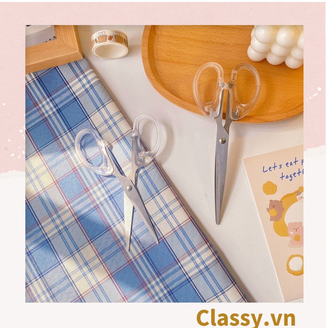  [GIAO HÀNG 7-25 NGÀY] Kéo cắt giấy cầm tay trong suốt nhiều kích cỡ, phù hợp cho học sinh, sinh viên, dân văn phòng PK1174 
