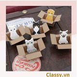  [GIAO HÀNG 7-25 NGÀY] Giấy ghi chú hình con mèo đáng yêu ngồi trong thùng carton phiên bản hàn quốc PK1196 