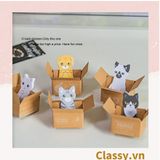  [GIAO HÀNG 7-25 NGÀY] Giấy ghi chú hình con mèo đáng yêu ngồi trong thùng carton phiên bản hàn quốc PK1196 
