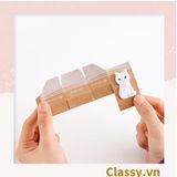  [GIAO HÀNG 7-25 NGÀY] Giấy ghi chú hình con mèo đáng yêu ngồi trong thùng carton phiên bản hàn quốc PK1196 