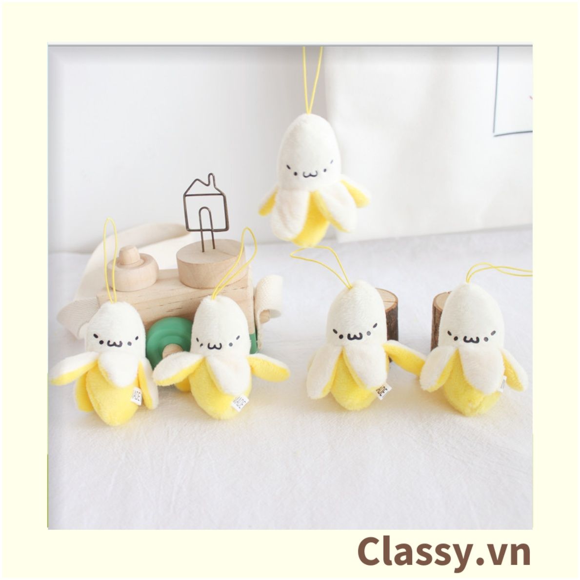  [GIAO HÀNG 7-25 NGÀY] Móc khóa 3D hình trái chuối sáng tạo chất liệu bông, treo móc khóa, túi xách nhiều hình ngộ nghĩnh PK1197 