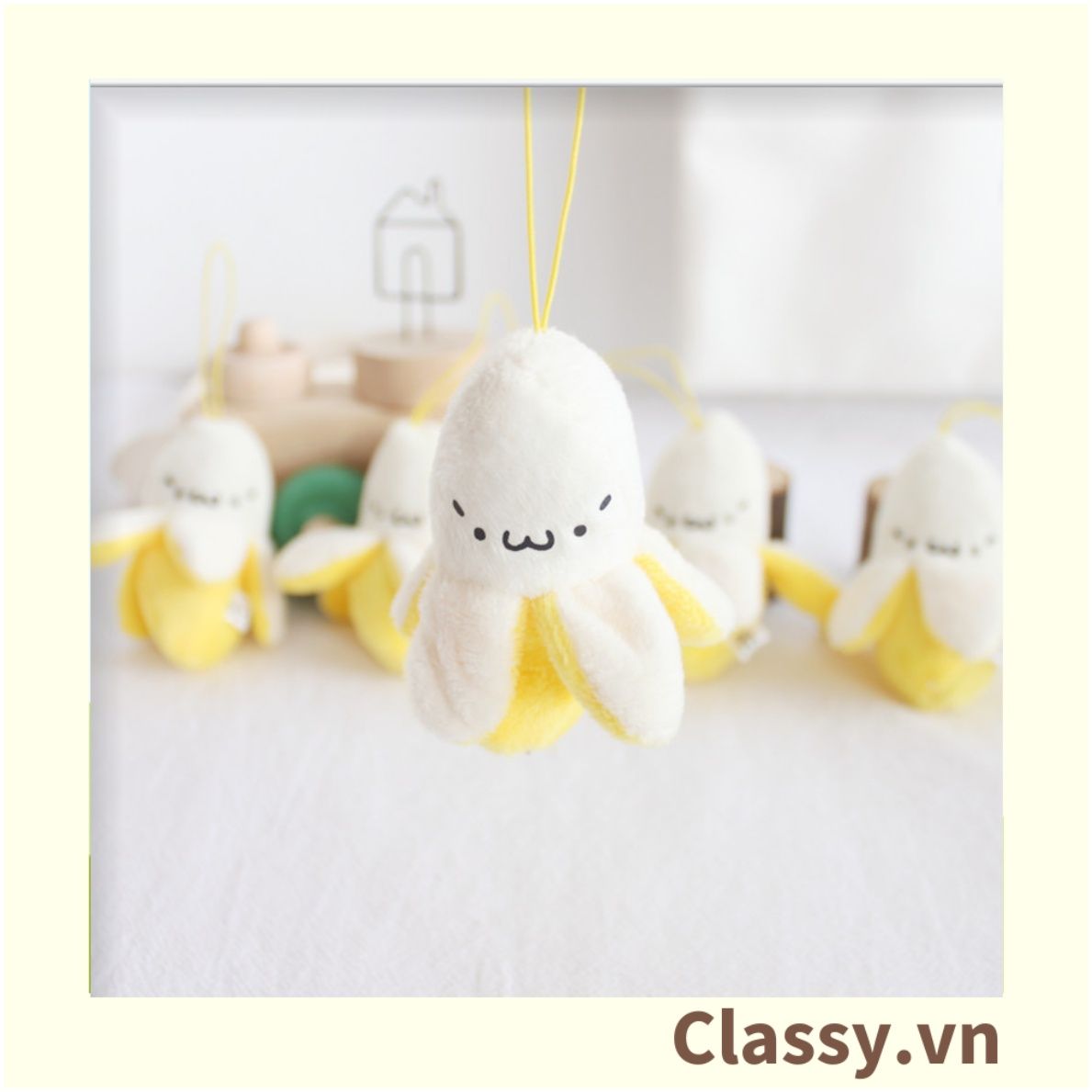  [GIAO HÀNG 7-25 NGÀY] Móc khóa 3D hình trái chuối sáng tạo chất liệu bông, treo móc khóa, túi xách nhiều hình ngộ nghĩnh PK1197 