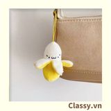  [GIAO HÀNG 7-25 NGÀY] Móc khóa 3D hình trái chuối sáng tạo chất liệu bông, treo móc khóa, túi xách nhiều hình ngộ nghĩnh PK1197 