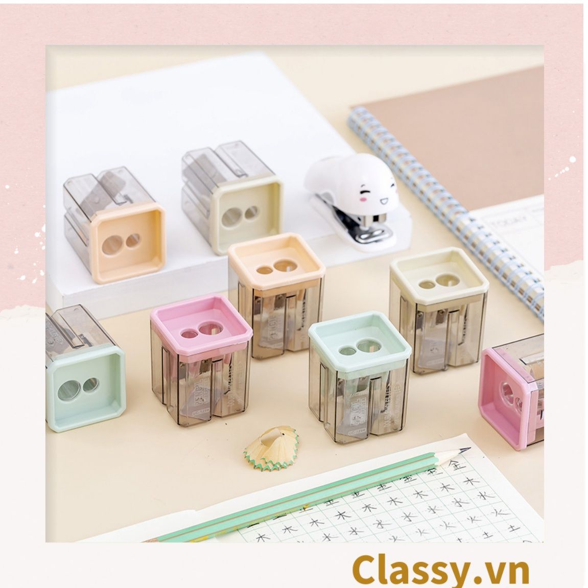  [GIAO HÀNG 7-25 NGÀY]  Gọt chì mini hai đầu hình hộp nhiều màu PK1202 