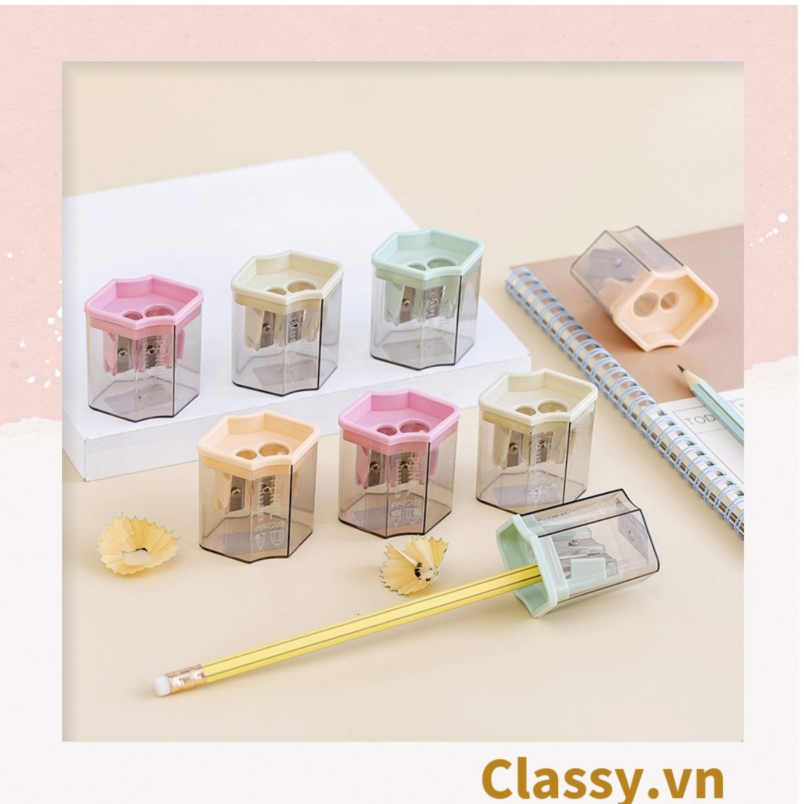  [GIAO HÀNG 7-25 NGÀY]  Gọt chì mini hai đầu hình hộp nhiều màu PK1202 