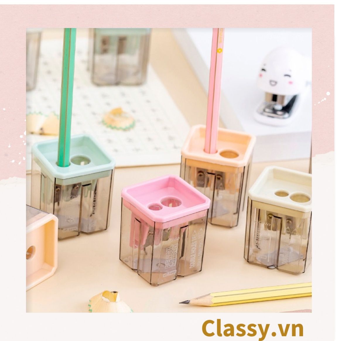  [GIAO HÀNG 7-25 NGÀY]  Gọt chì mini hai đầu hình hộp nhiều màu PK1202 
