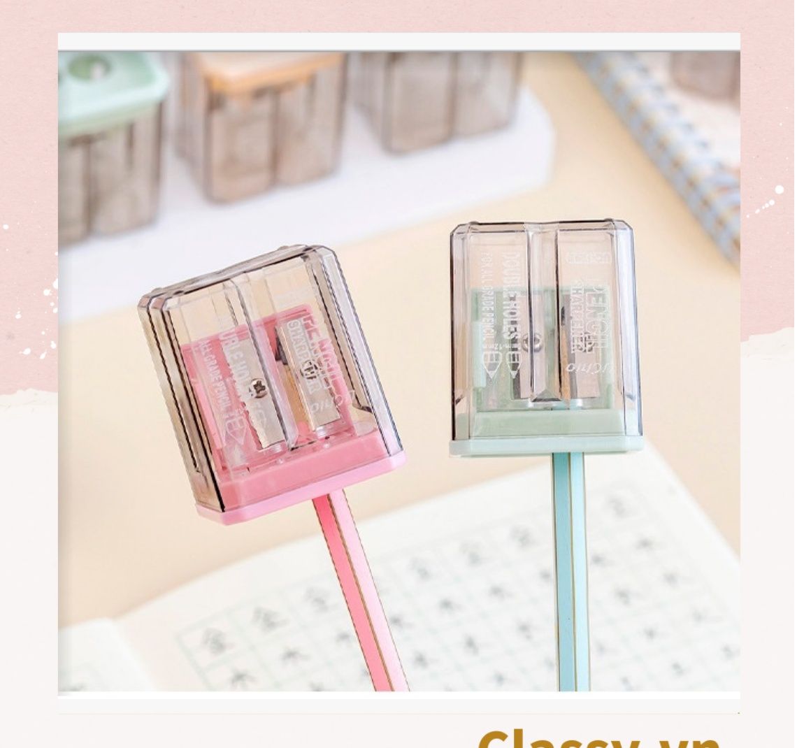 [GIAO HÀNG 7-25 NGÀY]  Gọt chì mini hai đầu hình hộp nhiều màu PK1202 
