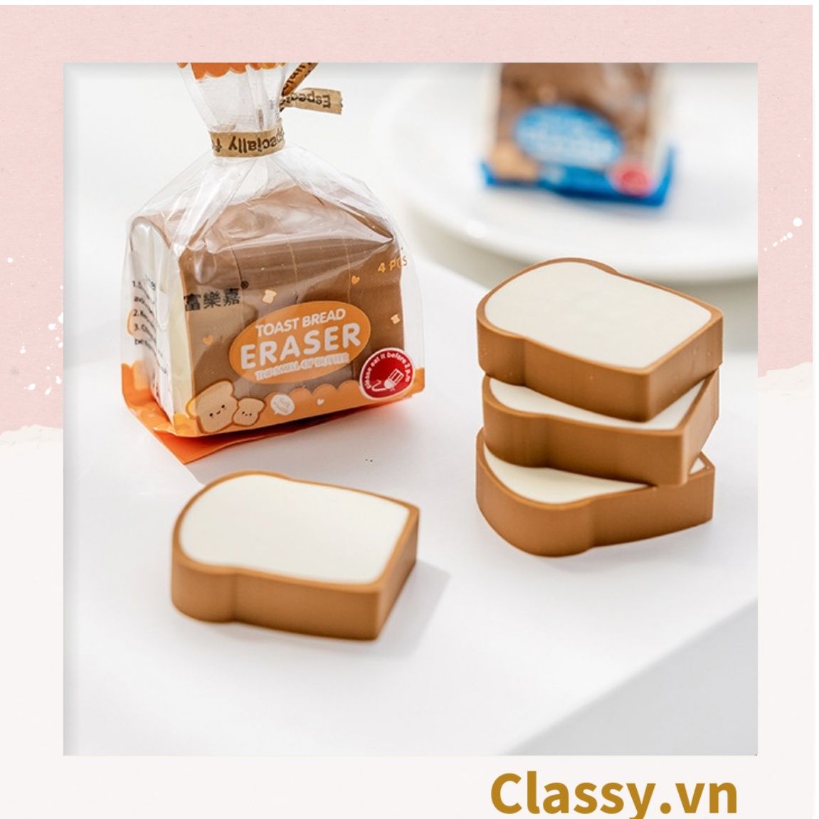  Gôm tẩy hình bánh mì sandwich giúp tẩy sạch vết bút chì, không gây rách giấy PK1204 