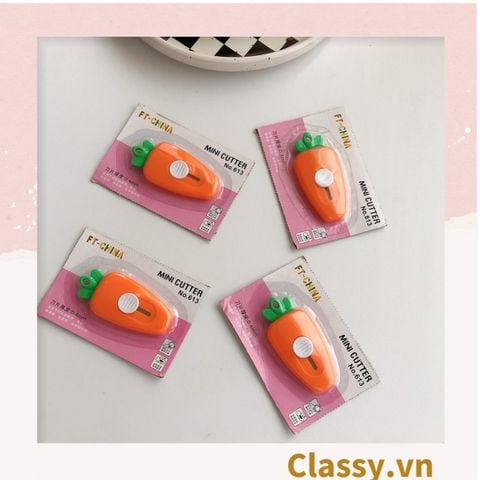  [GIAO HÀNG 7-25 NGÀY] COMBO 20 Dao rọc giấy nhỏ gọn 7CM, hình củ cà rốt màu cam PK1214 