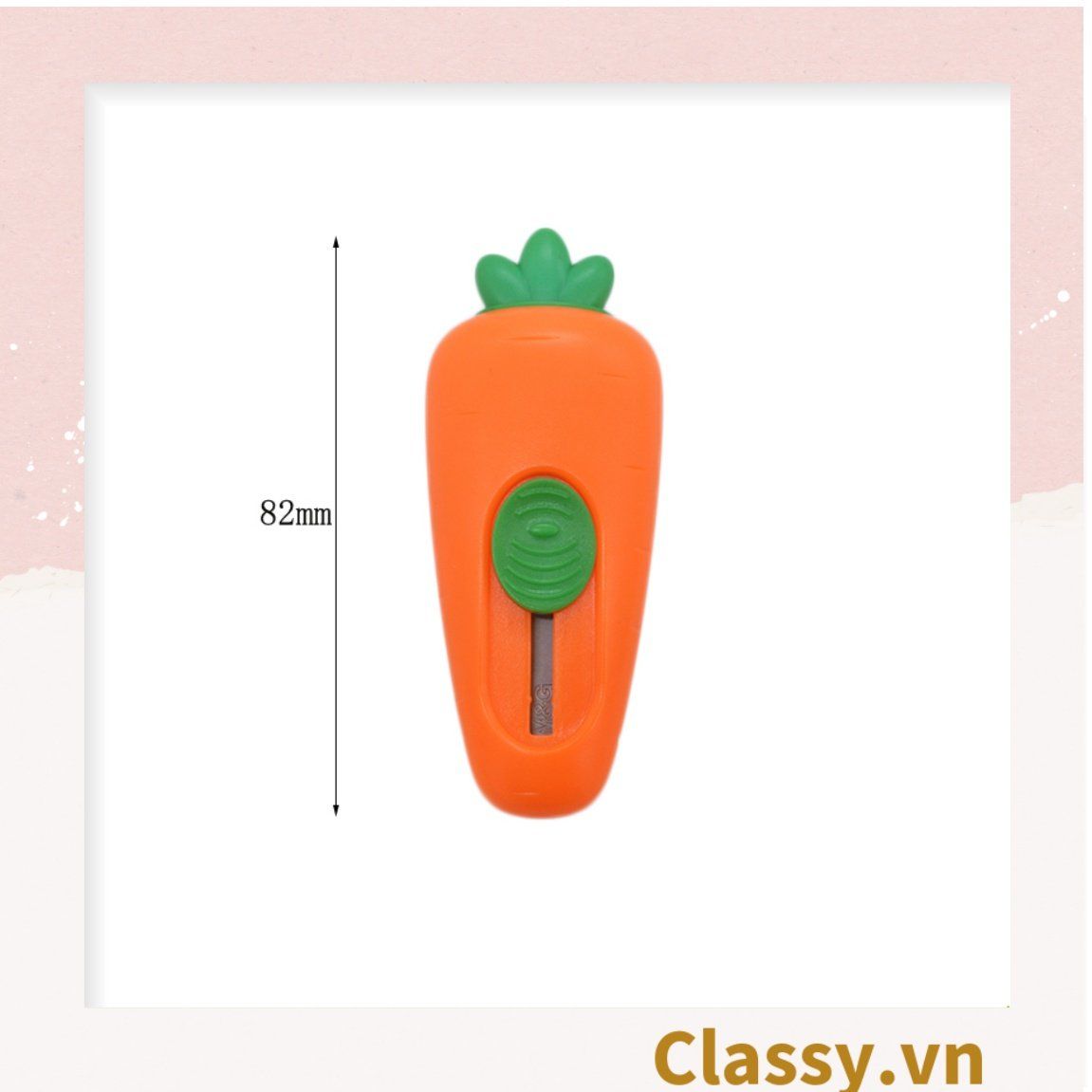  [GIAO HÀNG 7-25 NGÀY]  Dao rọc giấy nhỏ gọn 7CM, hình củ cà rốt màu cam PK1214 