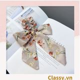  Dây cột tóc vải satin to bản, sang trọng, họa tiết hoa dễ thương, có thể dùng làm phụ kiện chụp ảnh PK1235 