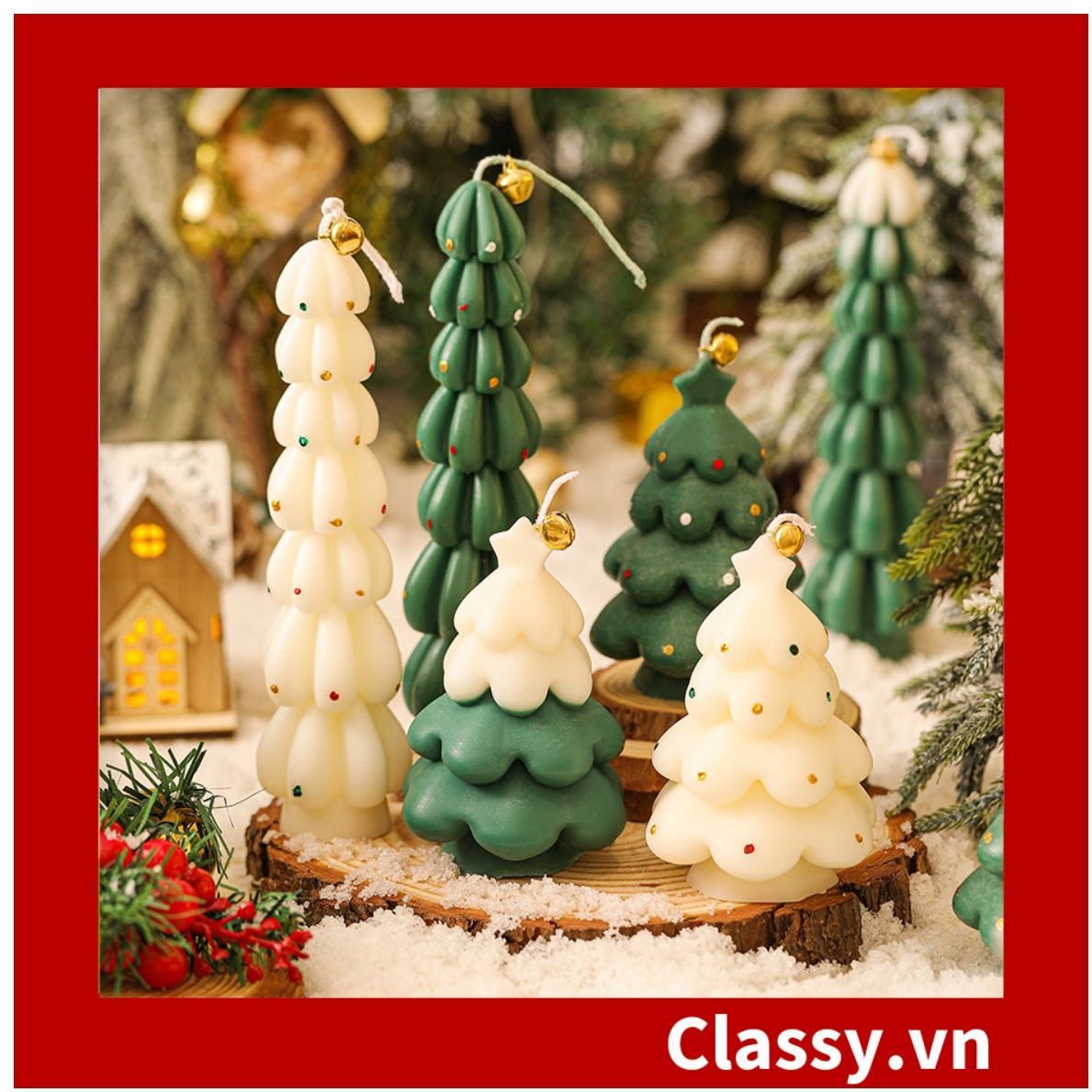  [GIAO HÀNG 7-25 NGÀY] Nến thơm thư giãn nhiều kiểu dáng, phù hợp làm đồ decor phòng PK1250 - Cây thông Noel Giáng sinh 