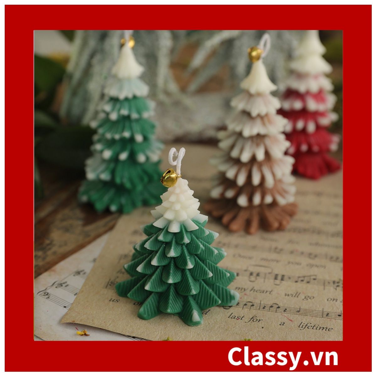  [GIAO HÀNG 7-25 NGÀY] Nến thơm thư giãn nhiều kiểu dáng, phù hợp làm đồ decor phòng PK1250 - Cây thông Noel Giáng sinh 