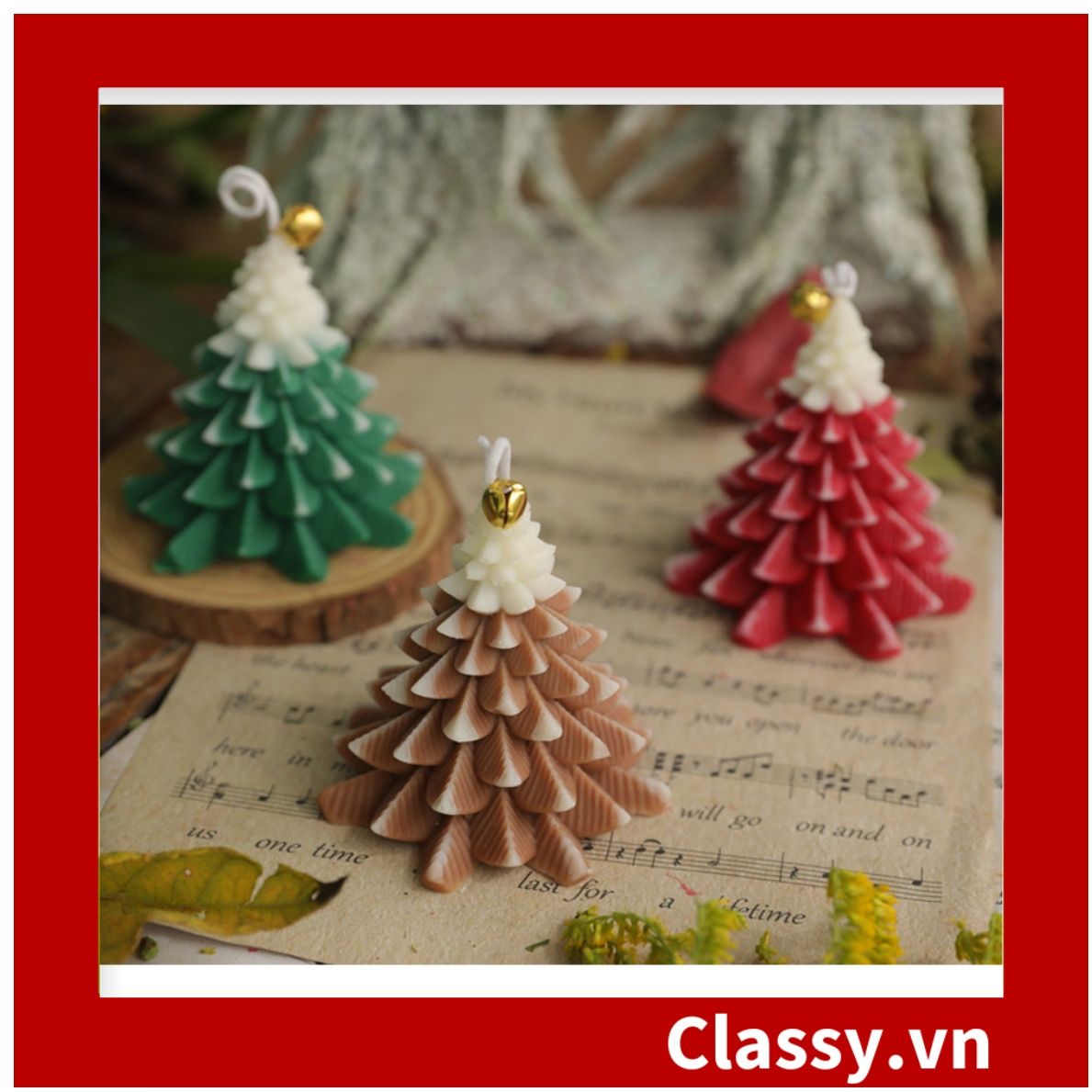  [GIAO HÀNG 7-25 NGÀY] Nến thơm thư giãn nhiều kiểu dáng, phù hợp làm đồ decor phòng PK1250 - Cây thông Noel Giáng sinh 