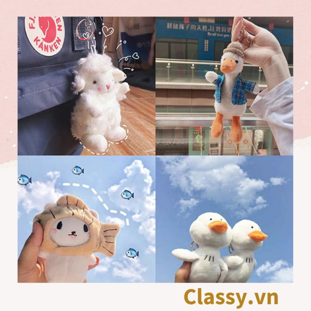  [GIAO HÀNG 7-25 NGÀY]  Classy Móc khóa gấu bông, con vật hoạt hình siêu đáng yêu, siêu êm PK1276 