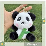  [GIAO HÀNG 7-25 NGÀY]  Móc khóa 3D hình gấu Panda sáng tạo chất liệu bông, treo móc khóa, túi xách nhiều hình ngộ nghĩnh PK1276 