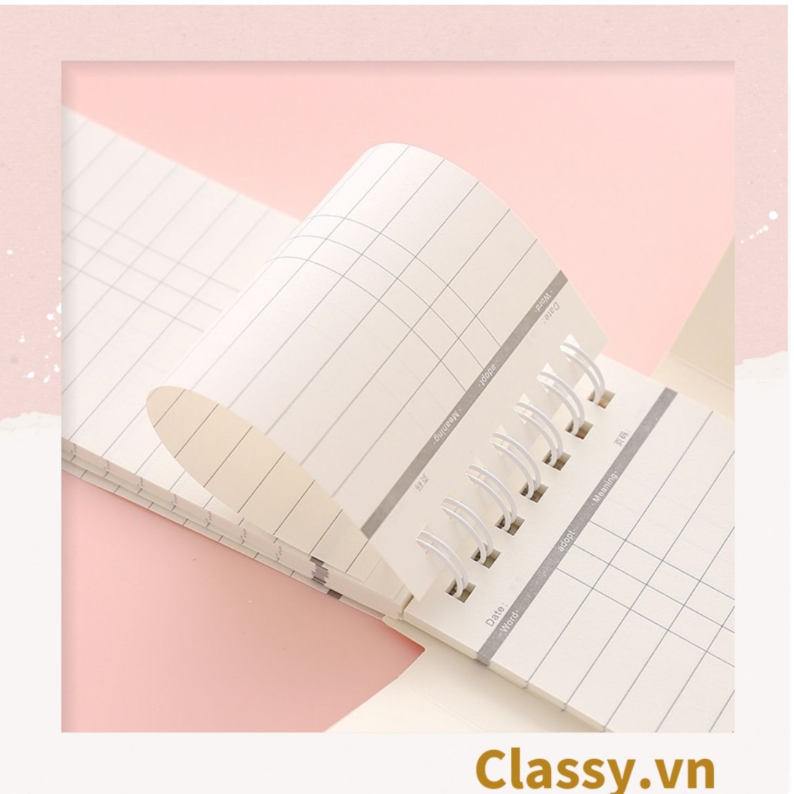  [GIAO HÀNG 7-25 NGÀY]  Classy Sổ từ vựng Sổ tay mini, sổ kẻ ngang, kích thước 7.5x13CM họa tiết ngẫu nhiên PK1278 
