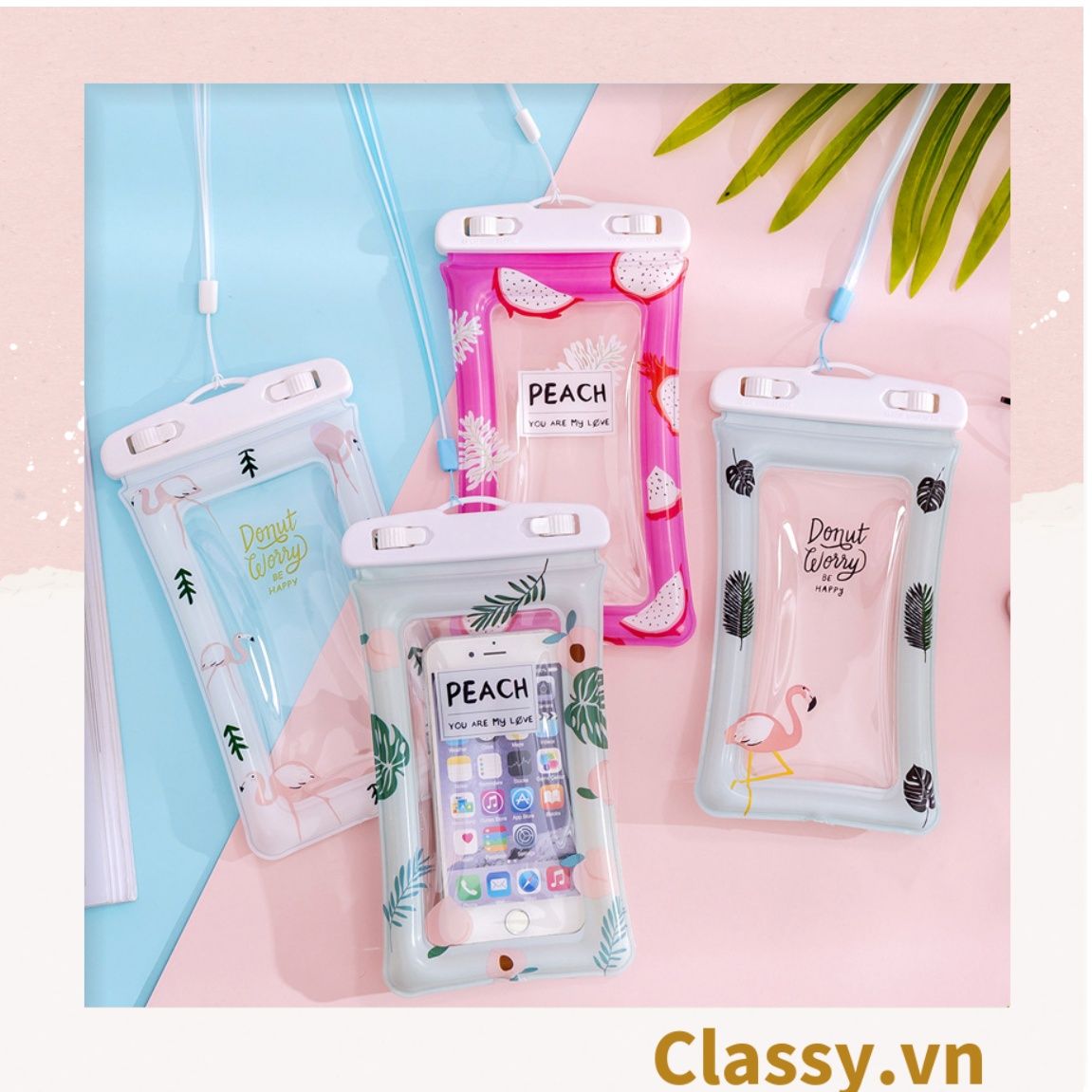  [GIAO HÀNG 7-25 NGÀY]   Túi đựng điện thoại chống thấm nước, có dây đeo cổ tiện lợi mang theo khi đi du lịch PK1282 