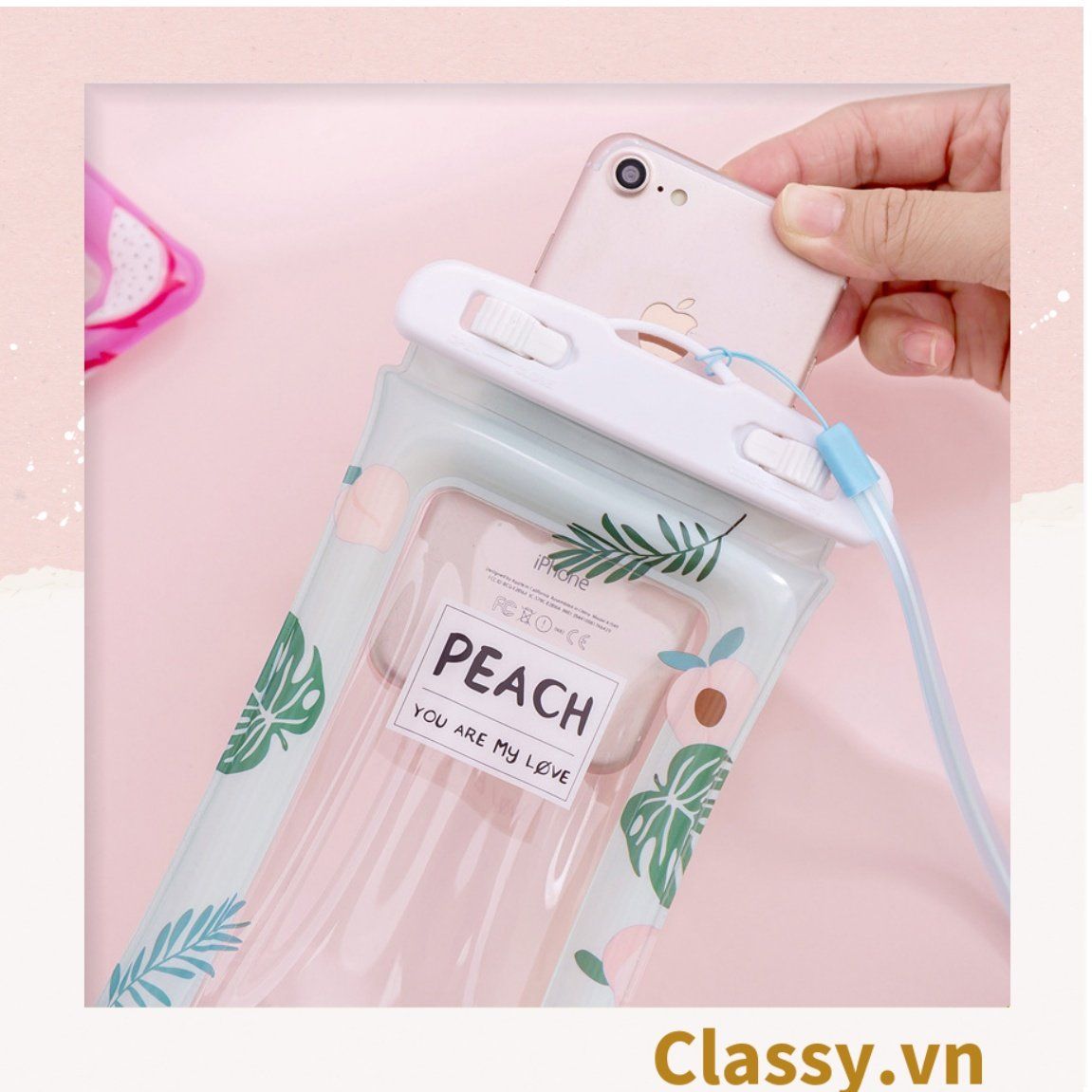 [GIAO HÀNG 7-25 NGÀY]   Túi đựng điện thoại chống thấm nước, có dây đeo cổ tiện lợi mang theo khi đi du lịch PK1282 